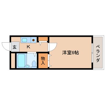 間取図 近鉄難波線・奈良線/大和西大寺駅 徒歩14分 2階 築34年