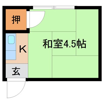 間取図 近鉄難波線・奈良線/大和西大寺駅 徒歩12分 2階 築45年