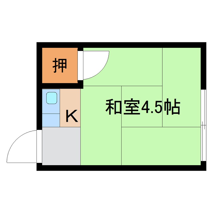 間取図 近鉄難波線・奈良線/大和西大寺駅 徒歩12分 1階 築45年