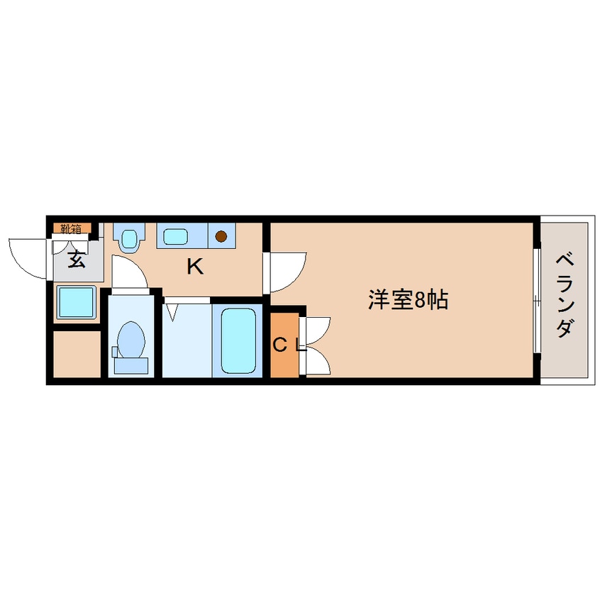 間取図 近鉄難波線・奈良線/大和西大寺駅 徒歩7分 3階 築24年