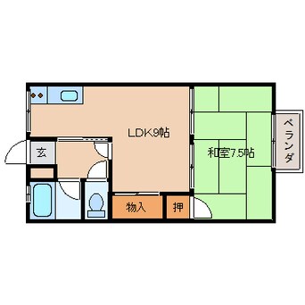 間取図 近鉄難波線・奈良線/大和西大寺駅 徒歩5分 3階 築35年