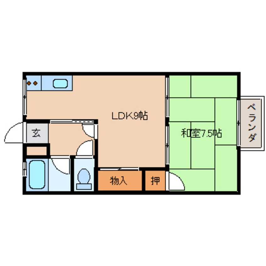 間取図 近鉄難波線・奈良線/大和西大寺駅 徒歩5分 3階 築35年