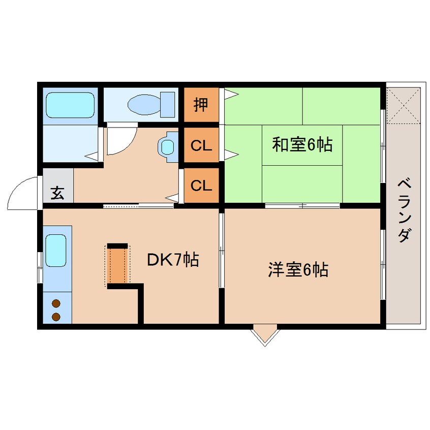 間取図 近鉄難波線・奈良線/大和西大寺駅 徒歩9分 3階 築40年