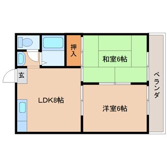 間取図 近鉄難波線・奈良線/大和西大寺駅 徒歩13分 4階 築40年