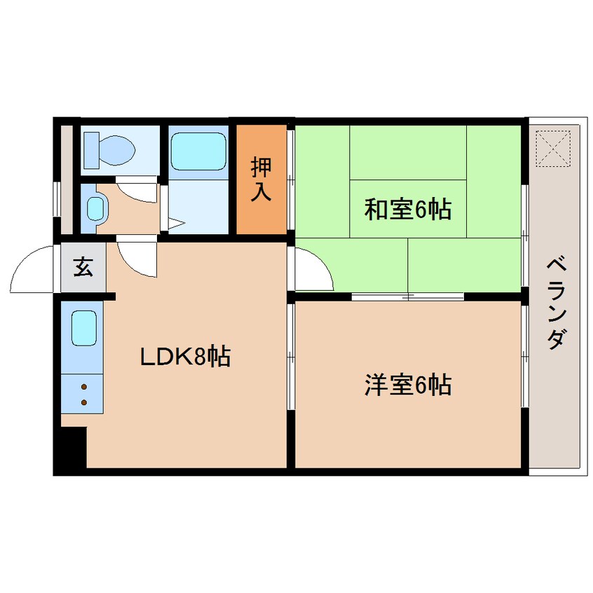 間取図 近鉄難波線・奈良線/大和西大寺駅 徒歩13分 4階 築40年