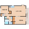 近鉄橿原線/西ノ京駅 徒歩17分 1階 築33年 2LDKの間取り