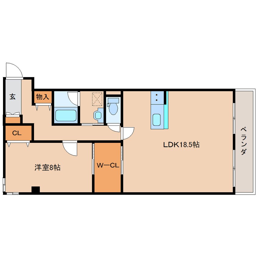間取図 近鉄橿原線/尼ケ辻駅 徒歩2分 1階 築35年
