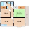 近鉄京都線/高の原駅 バス:10分:停歩2分 1階 築28年 3DKの間取り