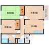 近鉄難波線・奈良線/大和西大寺駅 徒歩16分 2階 築29年 3DKの間取り