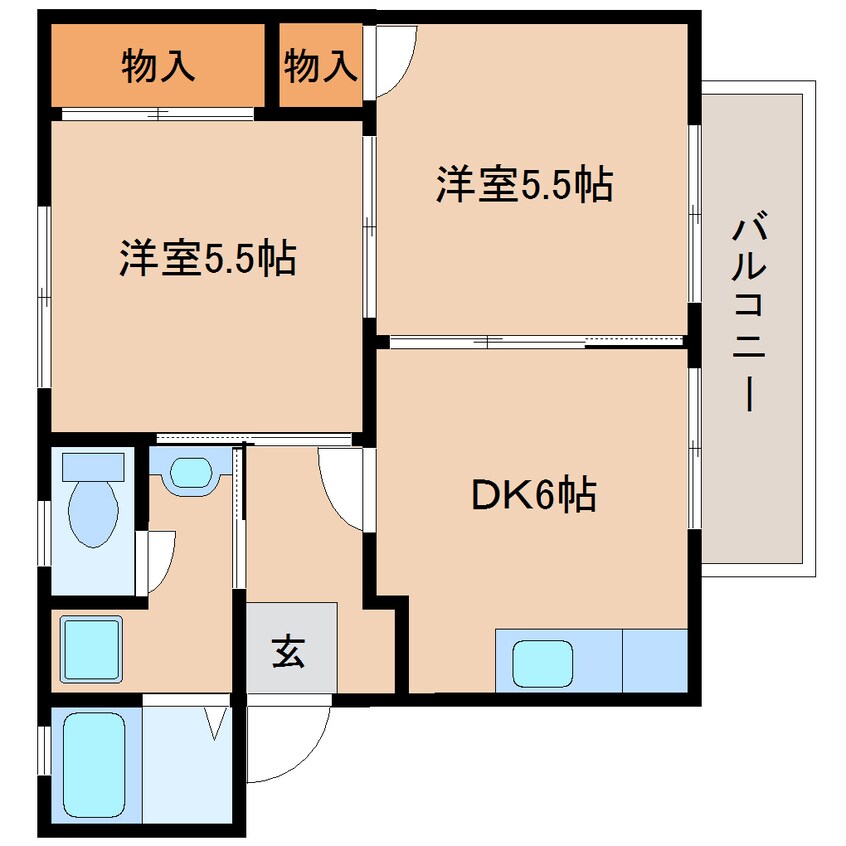 間取図 近鉄難波線・奈良線/大和西大寺駅 バス6分北秋篠下車:停歩2分 1階 築28年