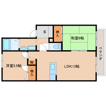 間取図 近鉄橿原線/尼ケ辻駅 徒歩3分 2階 築26年