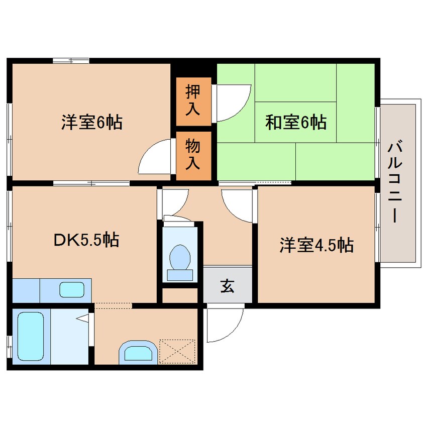 間取図 近鉄橿原線/西ノ京駅 徒歩12分 2階 築30年