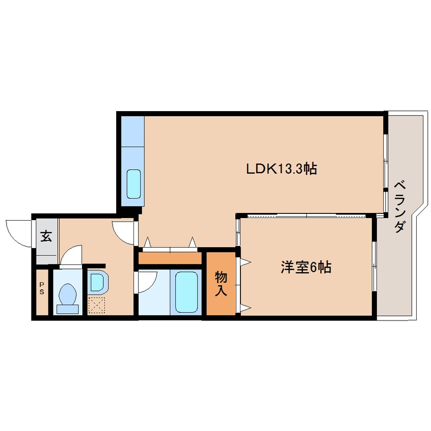 間取図 近鉄京都線/平城駅 徒歩18分 5階 築38年