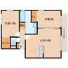 近鉄京都線/新祝園駅 徒歩5分 1階 築22年 2LDKの間取り
