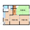 近鉄橿原線/西ノ京駅 徒歩10分 2階 築48年 3Kの間取り
