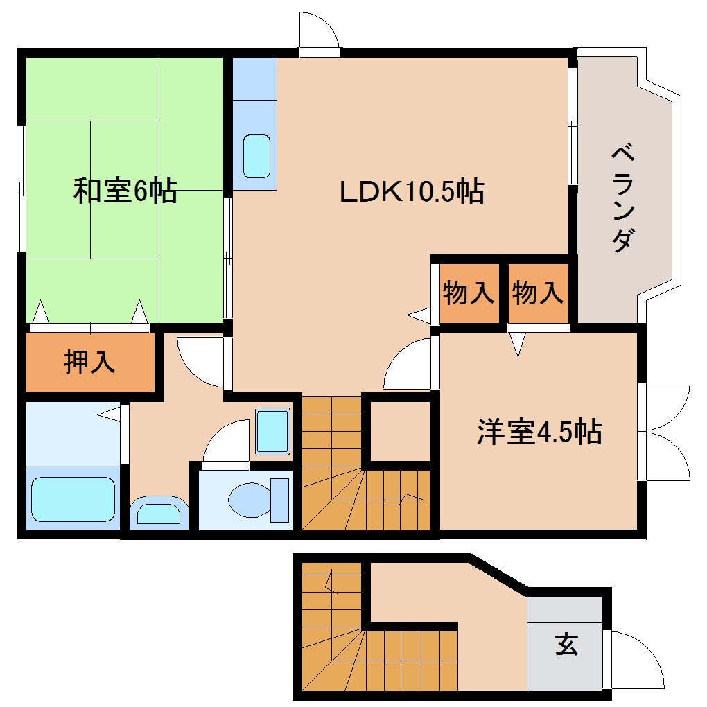 間取り図 近鉄京都線/高の原駅 バス5分桜ヶ丘４丁目下車:停歩4分 2階 築23年