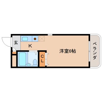 間取図 近鉄難波線・奈良線/菖蒲池駅 徒歩5分 2階 築31年