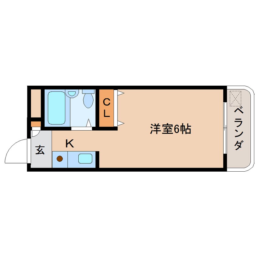 間取図 近鉄難波線・奈良線/菖蒲池駅 徒歩5分 2階 築33年