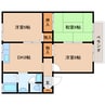 近鉄京都線/高の原駅 バス:7分:停歩8分 1階 築28年 3DKの間取り