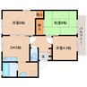 近鉄京都線/高の原駅 徒歩10分 2階 築30年 3DKの間取り