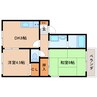 近鉄京都線/高の原駅 徒歩19分 2階 築28年 2DKの間取り