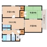 学研都市線<片町線>・JR東西線/祝園駅 バス:9分:停歩1分 1階 築30年 3DKの間取り