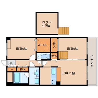 間取図 近鉄難波線・奈良線/大和西大寺駅 徒歩5分 7階 築20年