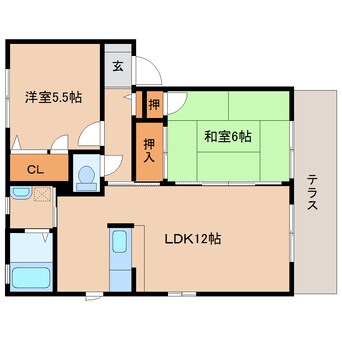 間取図 近鉄橿原線/尼ケ辻駅 徒歩3分 1階 築19年