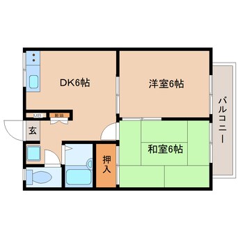 間取図 近鉄京都線/高の原駅 バス5分左京４丁目下車:停歩6分 1階 築37年