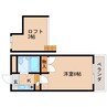 近鉄難波線・奈良線/菖蒲池駅 徒歩8分 3階 築36年 1Kの間取り