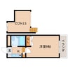 近鉄難波線・奈良線/菖蒲池駅 徒歩8分 2階 築36年 1Kの間取り