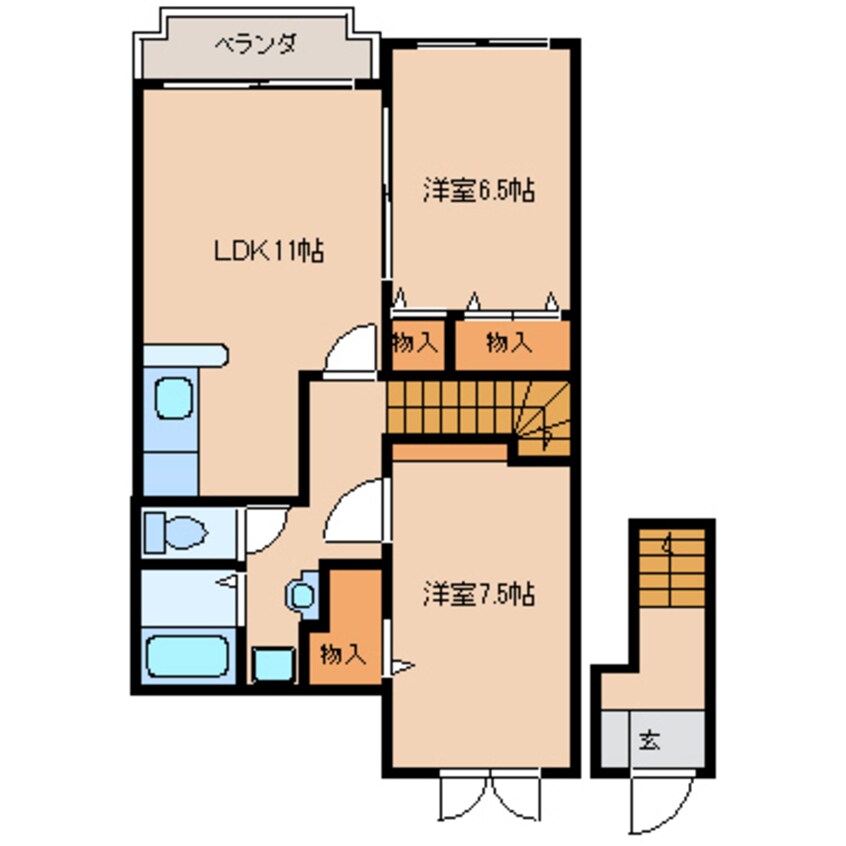 間取図 近鉄京都線/山田川駅 徒歩9分 2階 築18年