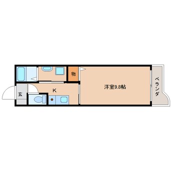 間取図 近鉄難波線・奈良線/大和西大寺駅 徒歩10分 3階 築19年