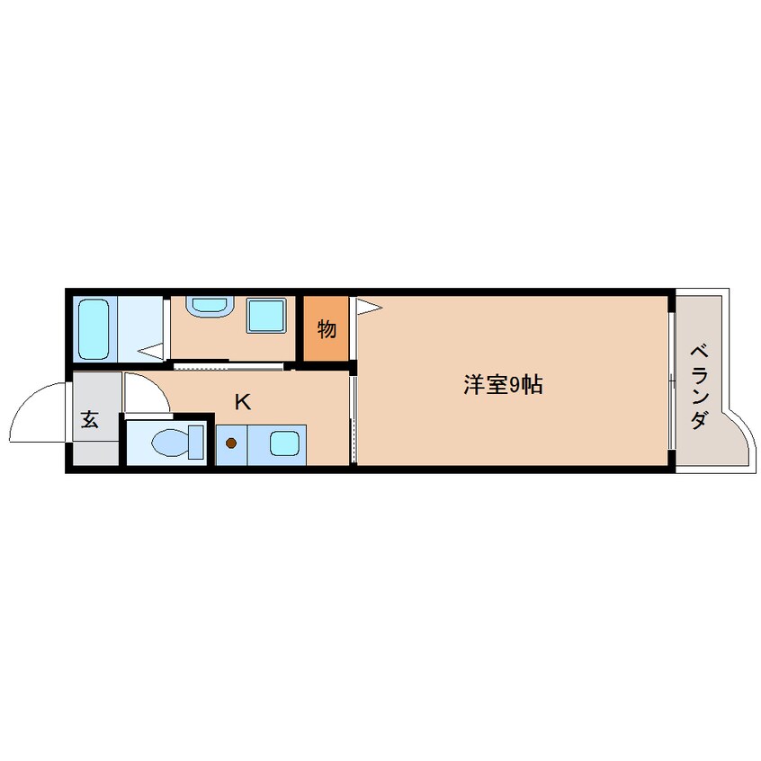 間取図 近鉄難波線・奈良線/大和西大寺駅 徒歩10分 2階 築18年