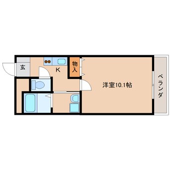 間取図 近鉄京都線/新祝園駅 徒歩7分 1階 築19年