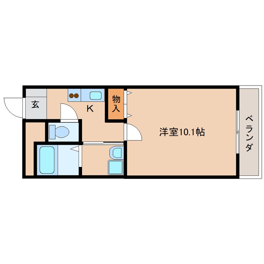 間取図 近鉄京都線/新祝園駅 徒歩7分 1階 築19年