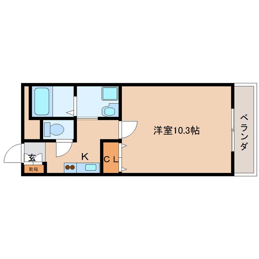 間取図 近鉄京都線/新祝園駅 バス14分光台4丁目下車:停歩2分 1階 築18年