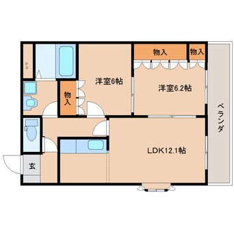 間取図 近鉄京都線/新祝園駅 徒歩5分 1階 築18年