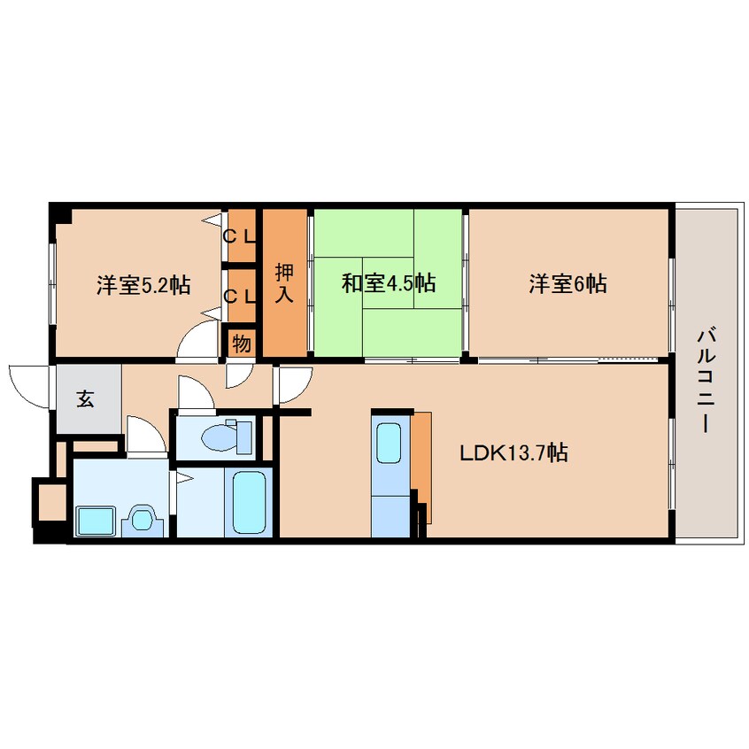 間取図 近鉄橿原線/尼ケ辻駅 徒歩9分 2階 築23年