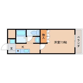 間取図 近鉄京都線/新祝園駅 徒歩7分 3階 築17年