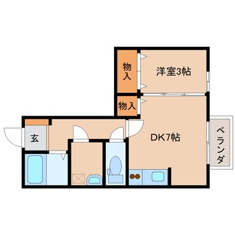 間取図 近鉄難波線・奈良線/菖蒲池駅 徒歩8分 1階 築18年