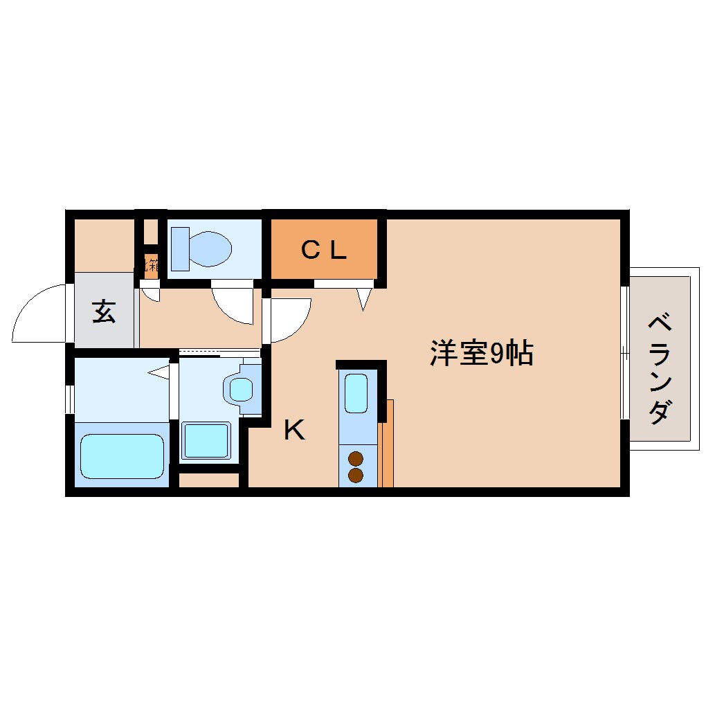 間取り図 近鉄橿原線/尼ケ辻駅 徒歩5分 2階 築18年