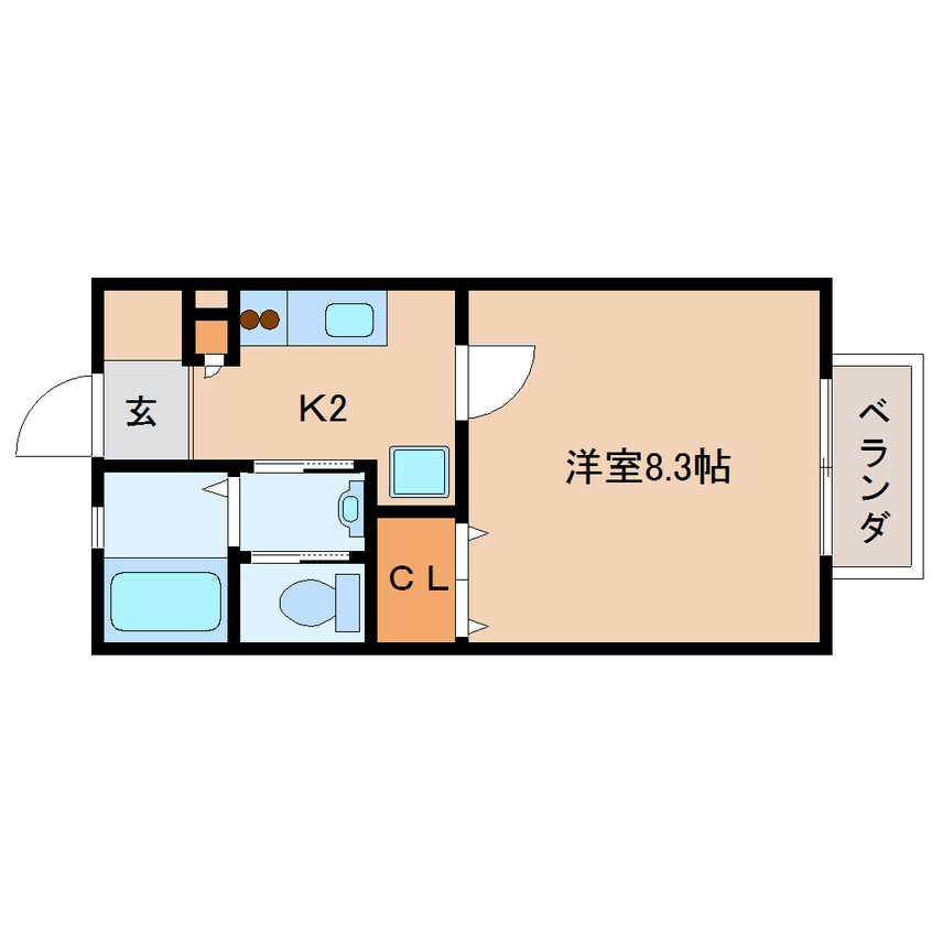 間取図 近鉄橿原線/尼ケ辻駅 徒歩5分 2階 築16年