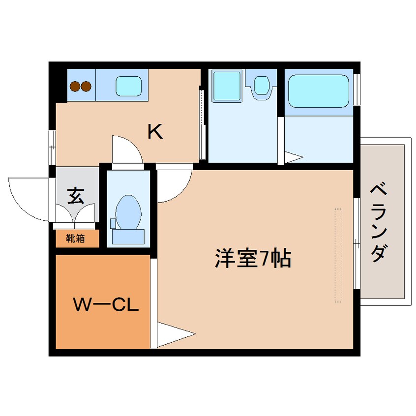 間取図 近鉄京都線/新祝園駅 徒歩10分 2階 築18年