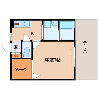 間取図 近鉄京都線/新祝園駅 徒歩10分 1階 築16年