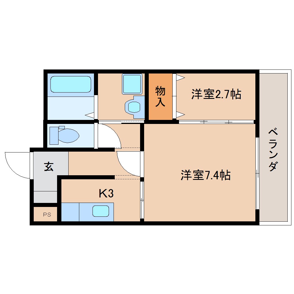 間取り図 近鉄橿原線/尼ケ辻駅 徒歩11分 2階 築18年