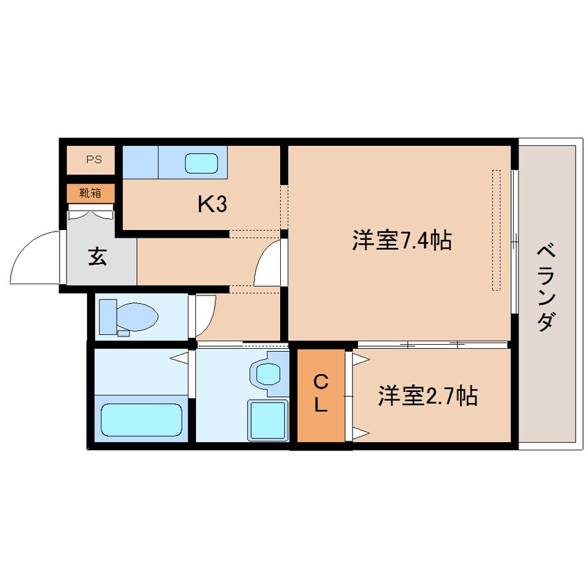 間取図 近鉄橿原線/尼ケ辻駅 徒歩11分 2階 築16年