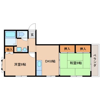 間取図 近鉄橿原線/尼ケ辻駅 徒歩4分 2階 築32年