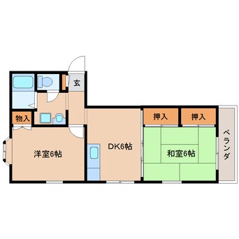 間取図 近鉄橿原線/尼ケ辻駅 徒歩4分 2階 築32年