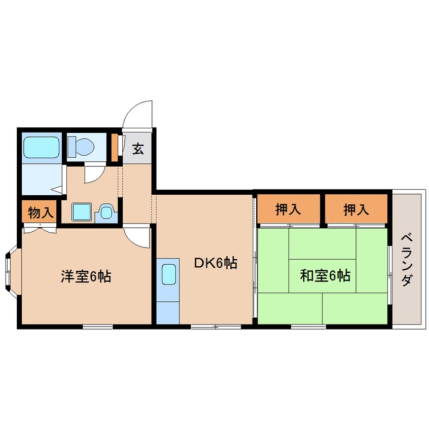 間取図 近鉄橿原線/尼ケ辻駅 徒歩4分 2階 築32年